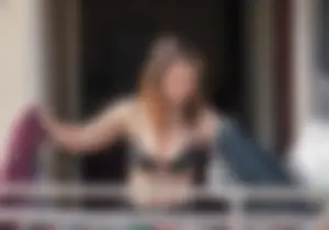 Hot milf next door hanging panties, showing pokies and wearing underwear