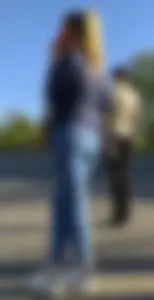Girl With Hot Ass and OK Legs in Blue Tight Jeans Street Creepshots