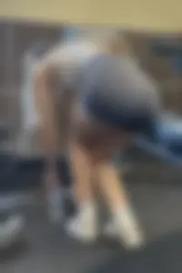 Thin blonde college chick with a nice tight ass in grey biker shorts