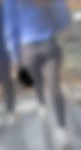 Girl with fit bubble booty in leggings going up elevator