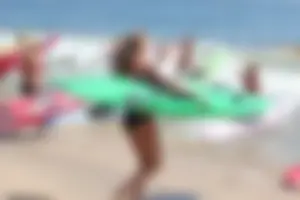 Lifeguard tournament girls on the beach