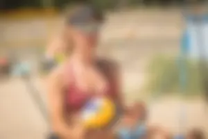 Beach volleyball babes in bikinis