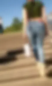 Awesome butt in blue jeans street creepshots