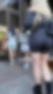 Blonde walking her dog
