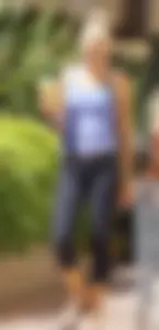 Sexy blonde and friend walking in leggings
