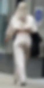 Blonde with large ass in loose lycra pants & hot blonde girl in short denim skirt