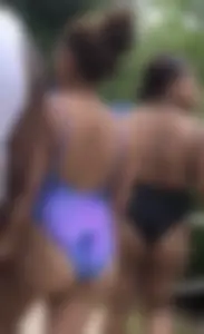 Cheeks Out At Water Park