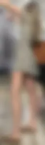 Basic blonde in a dress shopping for her man