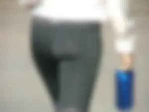 Girl with a nice booty out for a walk in tight Adidas leggings