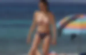 Nude beach and topless girls