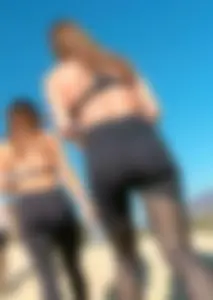 Two sexy asses hiking in leggings