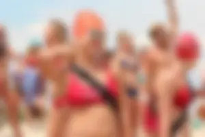 Lifeguard tournament girls on the beach