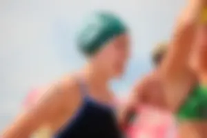 Lifeguard tournament girls on the beach
