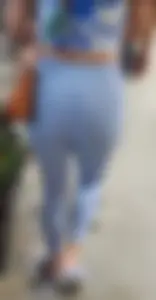 Light blue leggings and matching sandals
