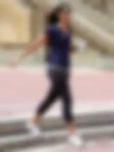 Wide booty brunette tourist in tight leggings