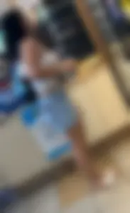 Sexy white girl in mini skirt beautiful legs