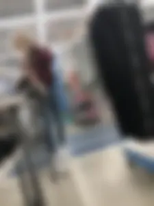 Cute Blonde Girl in Tight Blue Jeans Store Candid