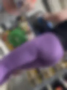 Skinny mom with jiggly little ass in purple leggings  ( VTL)