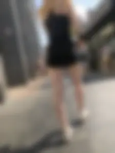 Blonde candid teen in shorts, great street creepsots