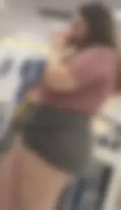Extra thicc brunette PAWG on the bigger side showing cheeks & VPL