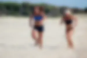 Lifeguard tournament girls on the beach