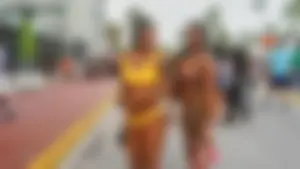 Two sexy ass black girls in thongs posing for the camera