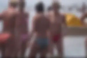 Girls on a nude beach in Bibione, Italy