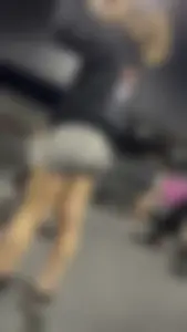 Tight Grey Gym Shorts (Crazy Vpl and Bends Over)