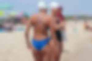 Lifeguard tournament girls on the beach