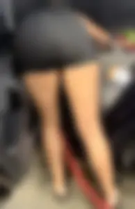 Lightskin booty shorts with a mound