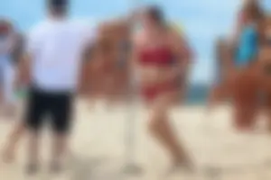 Lifeguard tournament girls on the beach