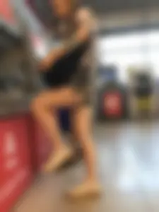 Candid Girl With Nice Skinny Legs in Shorts at the ATM Photos