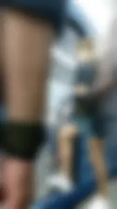 Cute Girl with Long Thin Legs in the Subway Train Closeup Creepshots