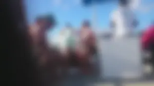 Girl with a nice ass in wet white bikini bottom