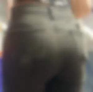 Cute street teen in tight black jeans, hot booty creepshots