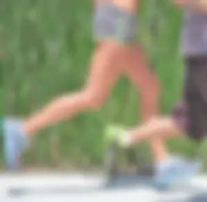 Couple of cute girls out running in little shorts