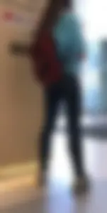 Skinny candid teen in tight jeans