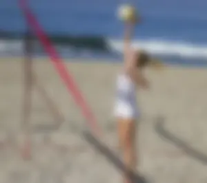 Sexy candid blondie playing beach volleyball creepshot