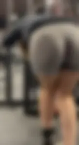 Tight Grey Gym Shorts (Crazy Vpl and Bends Over)