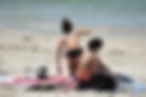 Sexy ass girl with a perfect body in her bikini on the beach