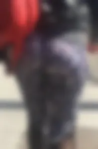Hottie with a nice ass walking in patterned leggings