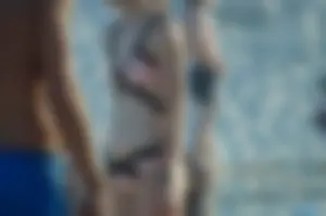 Amazing Sexy Casual Volleyball Player in Swimsuit on the Beach Creepshots Collection