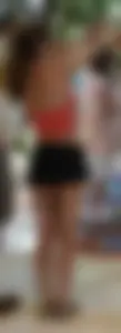 Hottie in black shorts and tube top
