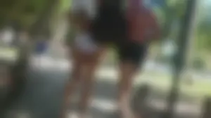 Girl with a nice ass in wet white bikini bottom