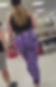 Thick Dirty Blonde Pawg in Purple Leggings (Major Wedgie + BEND)