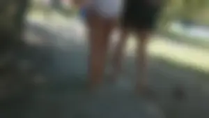 Girl with a nice ass in wet white bikini bottom
