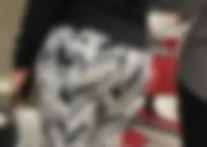 Black and white patterned leggings booty on cute girl at Target