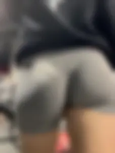 Tight Grey Gym Shorts (Crazy Vpl and Bends Over)