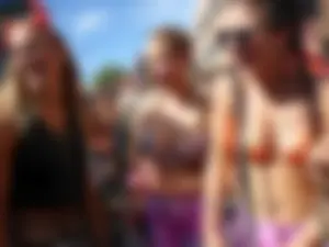 Dubai party girls with nice tits in bikini tops