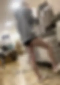 Skinny white girl letting her cheeks show (gap)